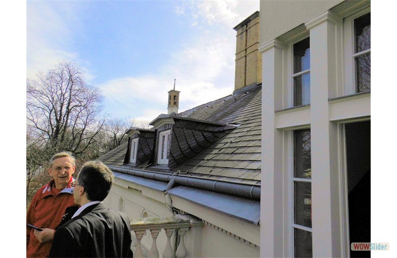 Blick vom Balkon mit Herrn Sachse und Dr. Jäger vom BfR